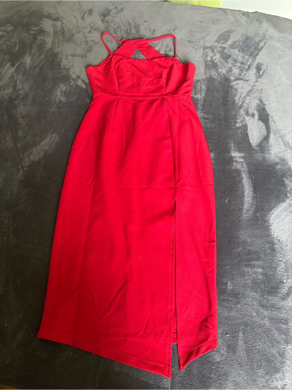 Hello Molly Bold Red Strappy Midi Dress
